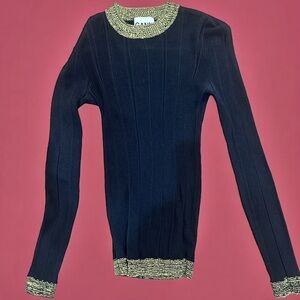 GANNI Black sweater size S.